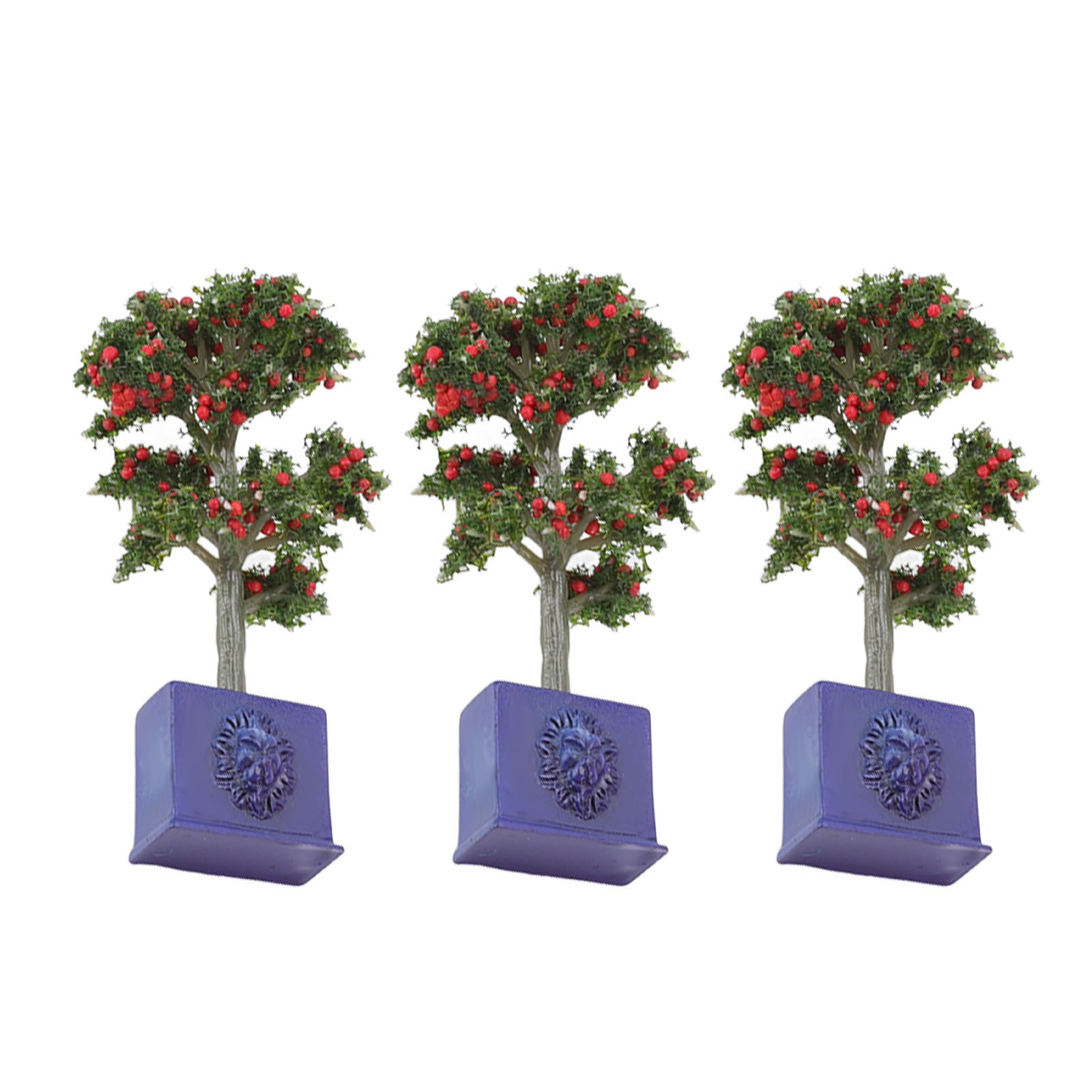 3PCS Miniature Dollhouse Fruit Trees Realistic Model For 1:12 Scale Decoration