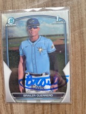 Brailer Guerrero Signed 2023 1st Bowman Chrome Baseball Card #BCP-240 Rays