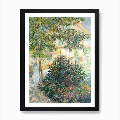 Camille Monet im Garten bei Arge gerahmtes Wandbild Poster Leinwanddruck Bild