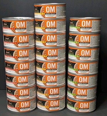 Lot of 22 Purina PRO PLAN OM Overweight Management Cat Food 5.5 oz Cans