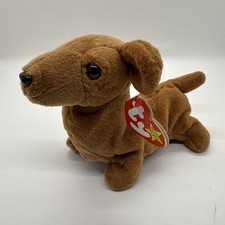 Weenie The Dachshund Ty Beanie Babies, Retired, Rare Tag Errors, PVC Pellets