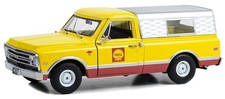 GREENLIGHT,1968 CHEVROLET C-10 Pick up Camper SHELL OIL, 1/24, GREEN85072