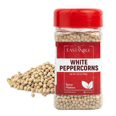 White Peppercorns, 7.1oz, Whole White Peppercorns for Grinder Refill, Whole Pepp