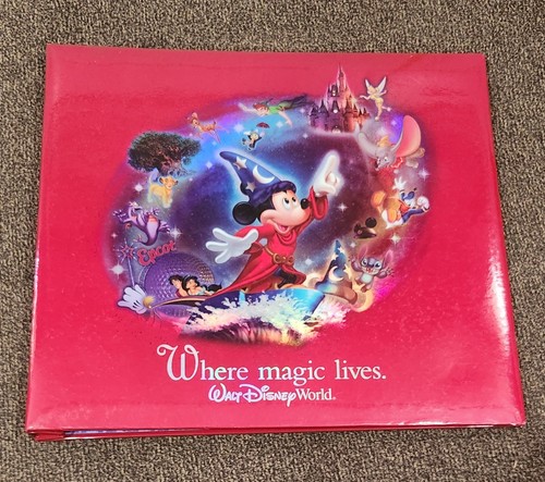 Vintage Walt Disney World Scrapbook Photo Album Where Magic Lives Sorcerer...
