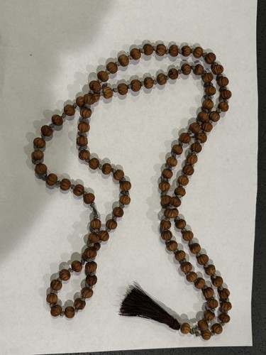 Traditional Handcrafted Mala Prayer Beads - Rudraksha / Natural Wood Japa Mala