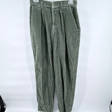 VTG Dockers Womens 12 Green Corduroy Pants Pleated High Waist USA Made
