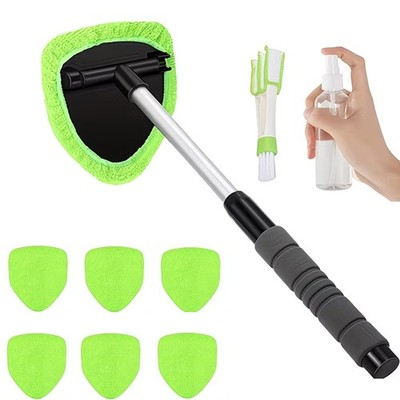 9 Pcs Windshield Cleaning Tool Car Window Cleaner with Extendable Handle Green