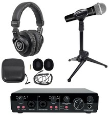 Rockville R-TRACK 2x2 1-Person Podcast Kit w/Dynamic Microphone Stand Headphones