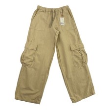 BDG Urban Outfitters Y2K Cargo Pants Womens Small Beige Cotton Wide Leg Baggy