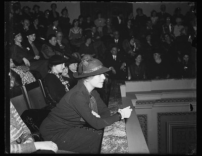 Photo:1935 Audience Crowd Theater Balconies Woman Hat Spectators