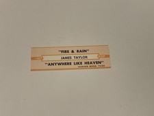 Jukebox Title Strip James Taylor Fire & Rain Anywhere Like Heaven Warner 7423