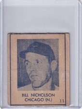 1948 R346 Blue Tint #11 Bill Nicholson - Chicago Cubs