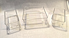 3 Stackable Clear Storage Bins Organizers Makeup, Jewelry, Crafts