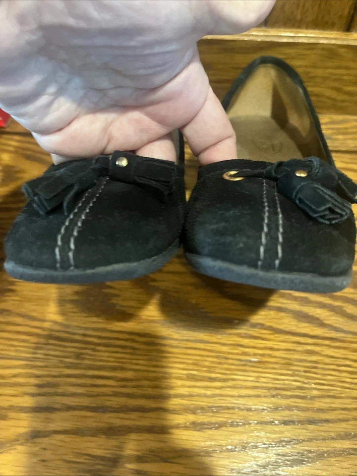 Talbots Black Gretta2 Suede Leather Wedge Heel Tassel Shoes Women's 6 1/2M - Image 4 of 4