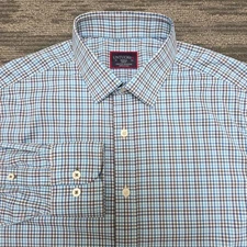 UNTUCKit Shirt Mens S Slim Fit Gingham Check Long Sleeve Nylon Breganze