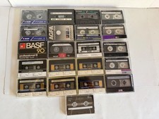 Lot of 21 Cassette Tapes Chrome Bias Maxell Sony BASF AGFA Denon Fuji Scotch