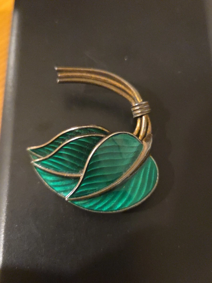 Broche (épingle) Vintage En Argent Sterling Et émail, Signée Albert Scharning 830s, Norvège - Occasion