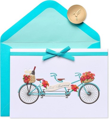 Papyrus Tandem Bike- Just Married Greeting Card