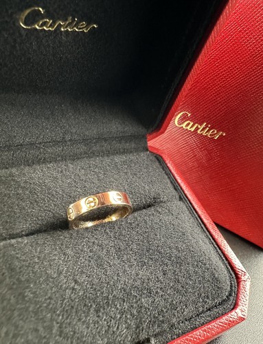 Cartier 18k Rose Gold LOVE Wedding Band Small Model Ring w/ Box & Papers