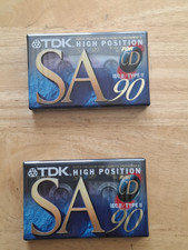 TDK SA90 Type II Chrome High Position Bias Cassette Tape x2 New Sealed Audio