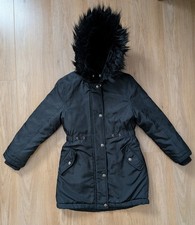 Black Bluezoo school coat fur lined size 9 - 10 years