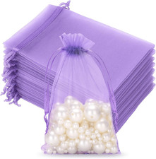 Organza Bags 4X6 Inch - Light Purple Drawstring Gift Packaging Pouch with Breath