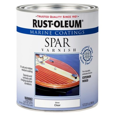 Rust-Oleum 207008 Marine Spar Varnish, Quart Quart, Gloss Clear