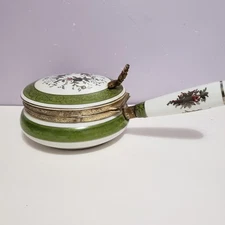 Silent Butler Crumb Catcher Green White Vintage 9"×3"