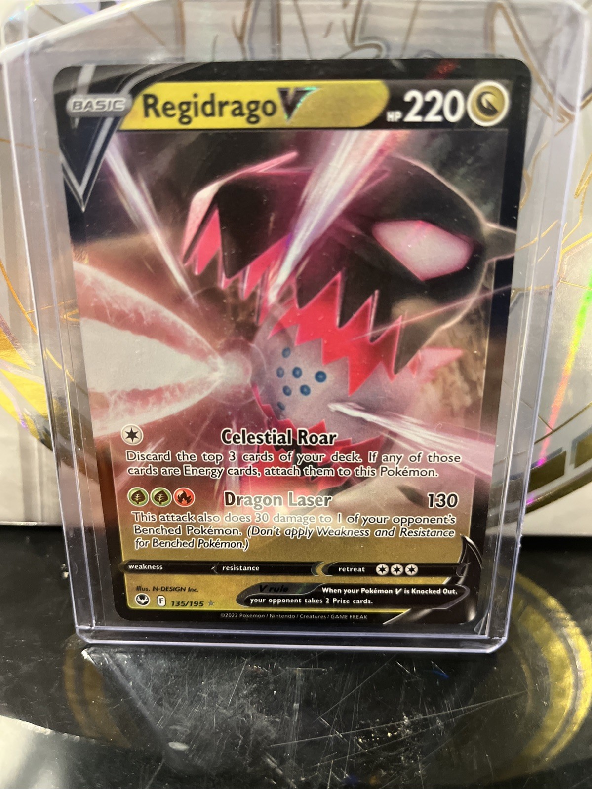 Pokemon TCG Regidrago V SWSH Silver Tempest 135/195 Ultra Holo Rare Card NM