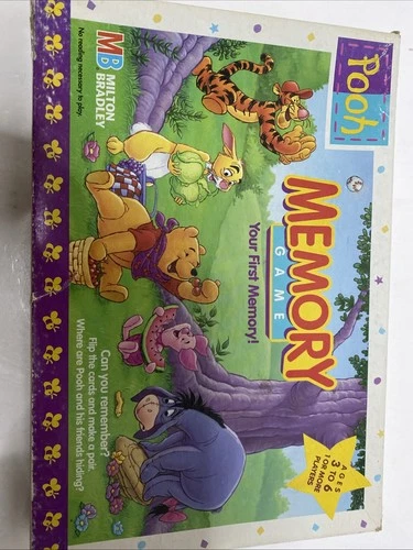 Vintage Winnie The Pooh Memory Board Game Milton Bradley 1999 100% Complete