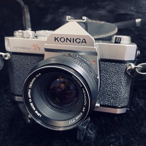Konica Autoreflex T3 35mm Film SLR Camera Body with Case and Original Strap