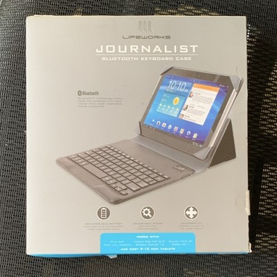 Lifeworks JOURNALIST Bluetooth Keyboard Folio Case, Universal Fit, 9-10'' Tablets