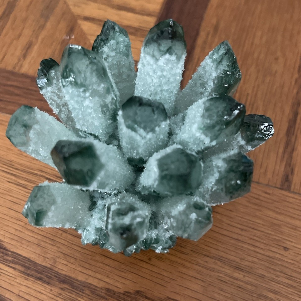 5Pcs Natural Rainbow Aura Titanium Quartz Crystal Cluster VUG Specimen Healing E - Foto 2