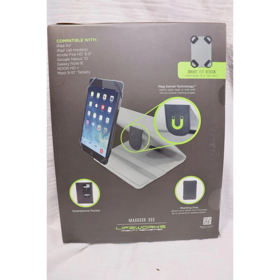 LifeWorks Folding Folio Case Apple iPad Google Tablet Kindle Nook Magbook 360 - Image 2 of 2