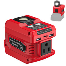 220W Power Inverter for Milwaukee 18V Battery DC 18V to 110V AC Portable USB LED