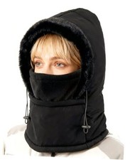 Balaclava Fleece Ski Mask for Men Women with Face Cover, Water Repellent Black