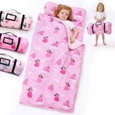 Nap Mat with Pillow Blanket Set: Princess Sleeping Mats for Toddler Kids - Th...