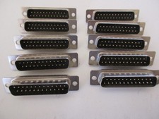 (10 Lot) DB25 Male Solder Cup Connectors D-SUB Panel Mount DB25M NOS