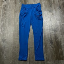 NY Invasion Juniors Pants Blue Skinny Leg Pull On Flowy Pockets USA Made Size S