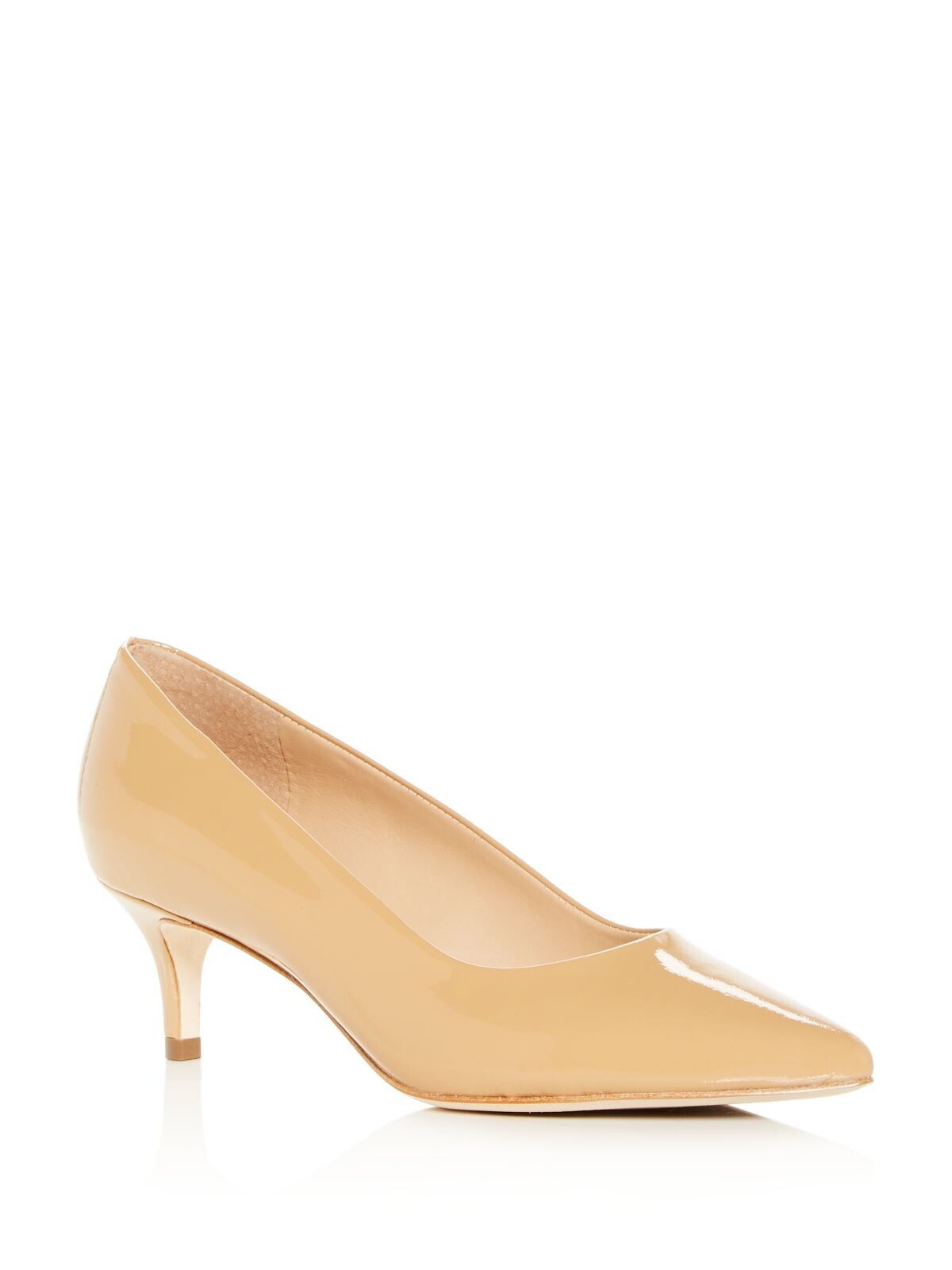 JOAN OLOFF Женские туфли телесного цвета бежевого цвета без шнуровки Joan с острым носком на каблуке «кошка», 6,5 м