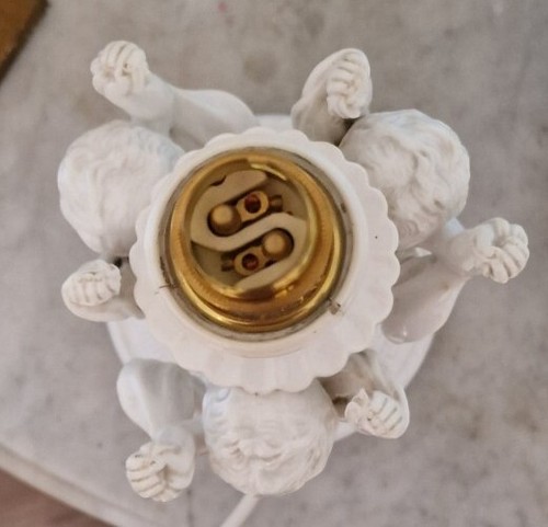 Antique Copeland Spode Figural Cherub Putti Table Lamp Blanc De Chine - Picture 15 of 17