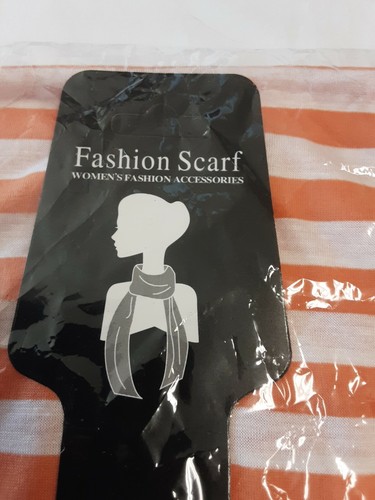 Ladies Orange & White Stripe Fashion Accessories Infinity Scarf Jersey Soft BNWT - Picture 2 of 5