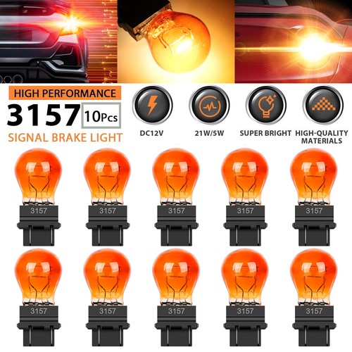 10x 3157 Amber Turn Signal Tail Parking DRL Light Bulb Lamp FAST USA