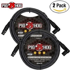 2-PACK Pig Hog HEX Series 10FT Right Angle Microphone Cable Grey PHMH10GRR
