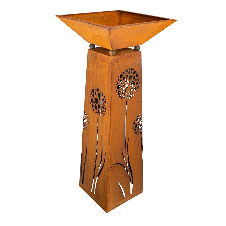 Rostsäule Pusteblume, Edelrost Gartendeko Stele Dekoration Rostikal Rostschale - Bild 3 von 4