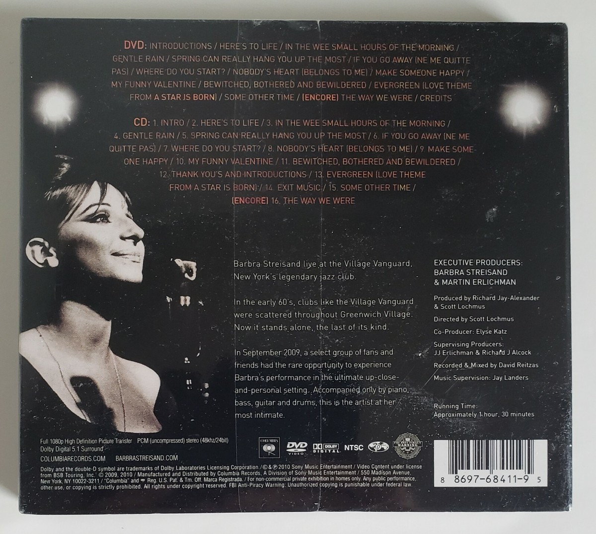BARBRA STREISAND At The Village Vanguard 2010 Columbia DVD/CD
