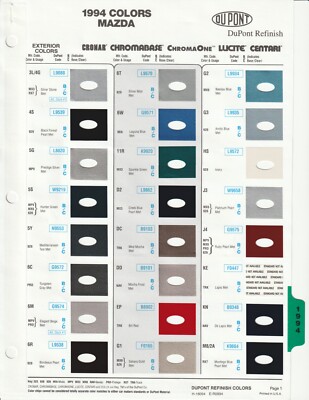1994 MAZDA 323 626 929 MIATA RX7 NAVAJO PAINT CHIPS (DUPONT BASF