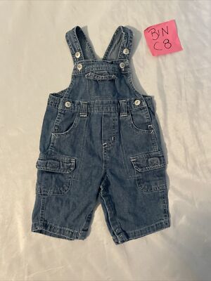 Faded Glory Button Blue Overalls baby size 0-3m
