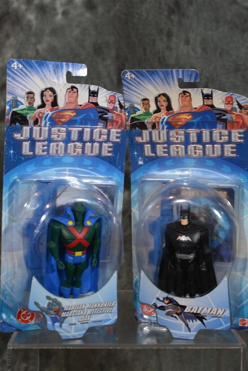 2003 Mattel Justice League BATMAN & MARTIAN MANHUNTER AJAX Figure Pair 