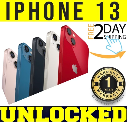 Apple iPhone 13 - 128GB 256GB 512GB (UNLOCKED) 🔋100% BATTERY🔋 A2482 ✤SEALED✤